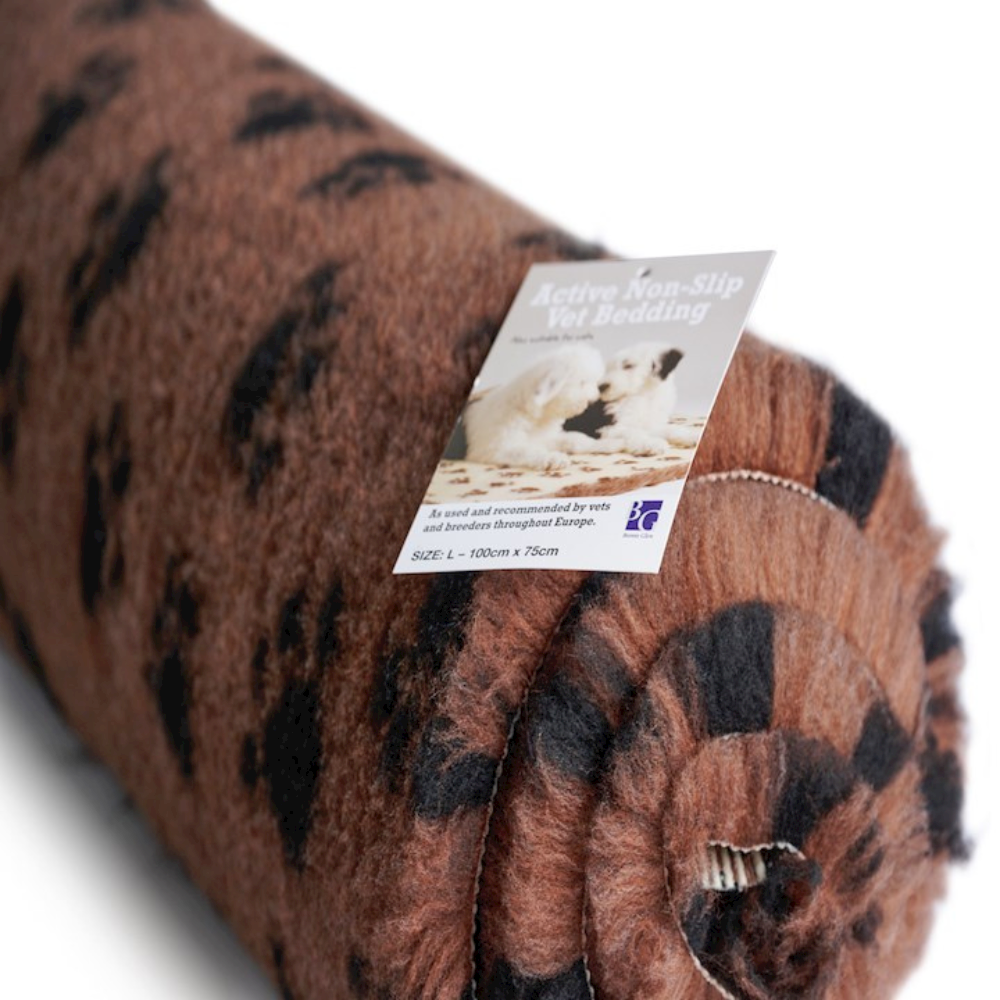 Active Non-Slip Vet Bed Brown Paws