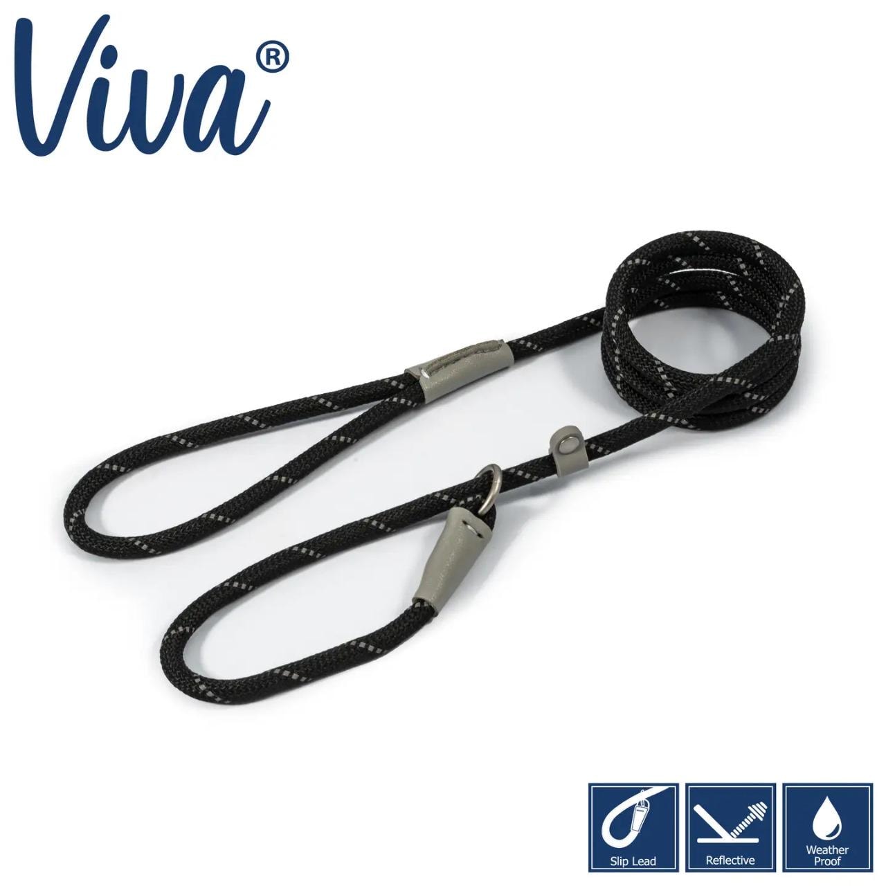 Viva Rope Slip Lead 120cm x 1cm - various colors