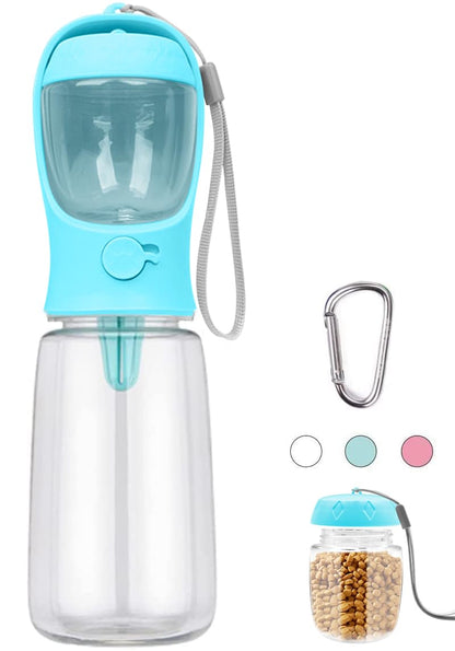 COTOP Portable Dog Water Bottle 350/550ml, Pet Water Dispenser Antibacterial Food Grade Leak Proof Dog Cat Travel Drink Bottle Bowl, Pet Outdoor Drinking Cup Dog Gift (550ml, Blue)