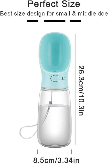 COTOP Portable Dog Water Bottle 350/550ml, Pet Water Dispenser Antibacterial Food Grade Leak Proof Dog Cat Travel Drink Bottle Bowl, Pet Outdoor Drinking Cup Dog Gift (550ml, Blue)