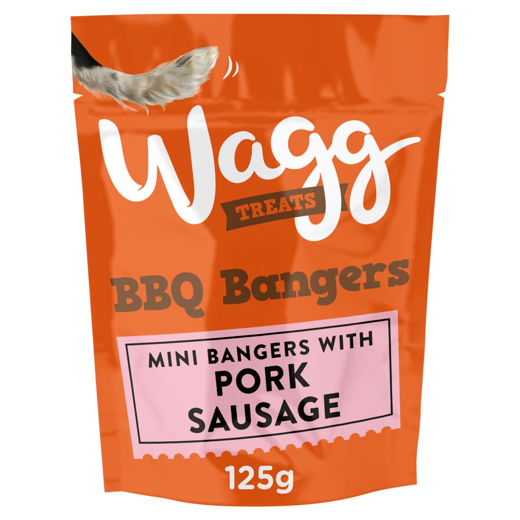 Wagg BBQ Bangers Pork Sausages Dog Treats 125g (Pack of 7) - Oven Baked