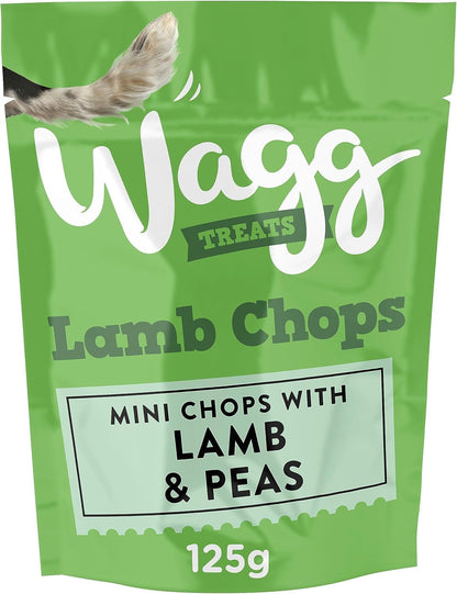 Wagg Mini Chops Lamb & Peas Dog Treats 125g (Pack of 7) - Oven Baked