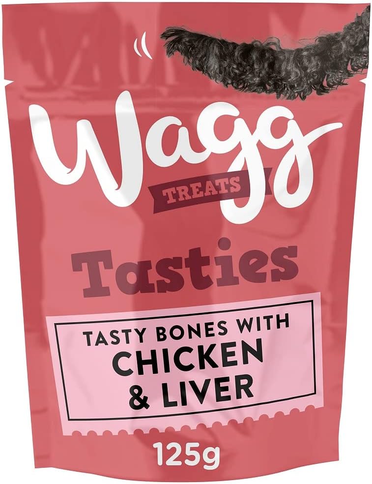 Wagg Tasties Tasty Bones Chicken & Liver Dog Treats 125g (Pack of 7) - Oven Baked