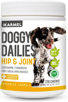 Joint Supplements for Dogs | Hip and Joint Care | with Glucosamine, Chondroitin, and Green-Lipped Mussels | Puppy to Senior Dog Treats for Stiff Joints (270 Chews)