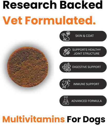 Doggy Dailies | Vitamins Supplements For Dogs | Skin & Coat | Probiotics + Joint Support 24 Vitamins & Minerals puppy to Senior Multivitamin