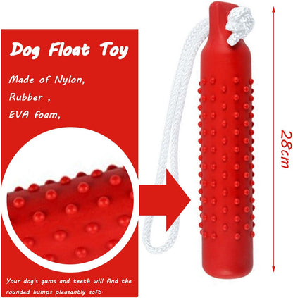 Dog Toy for Destructive Chewers - Durable Floating Chew Stick, Tough Rubber & Waterproof for Swimming, Fetch Training, Bright Red Sink-Free Pool Dog Stick Toys
