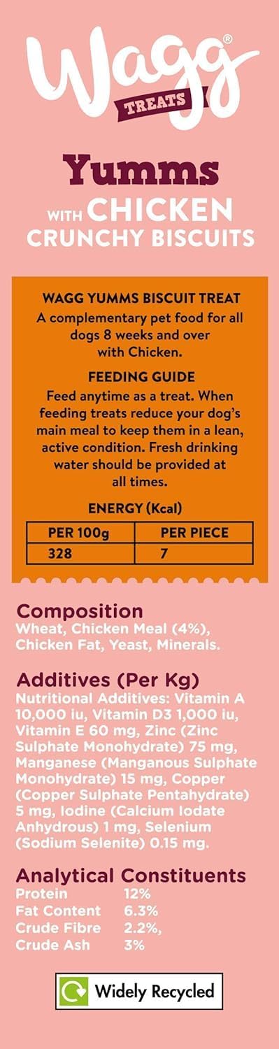 Wagg Yumms Chicken Dog Treats 400g (Pack of 5) - Oven Baked