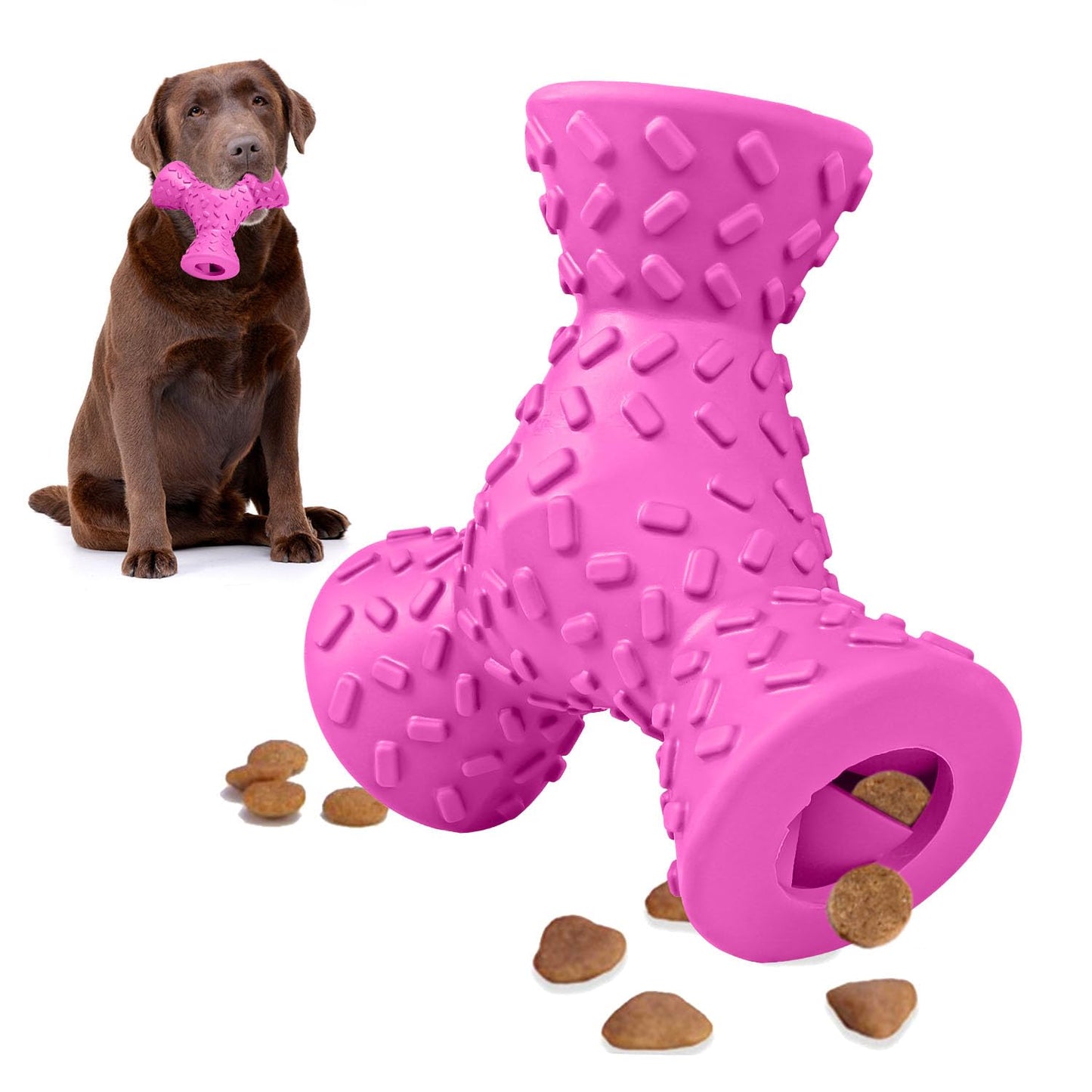 Dog Toys Indestructible Dog Toy Tough Squeaky Dogs Chew Toys, Rubber Toys for Training Teeth Cleaning Playing and Chewing for Medium Breeds