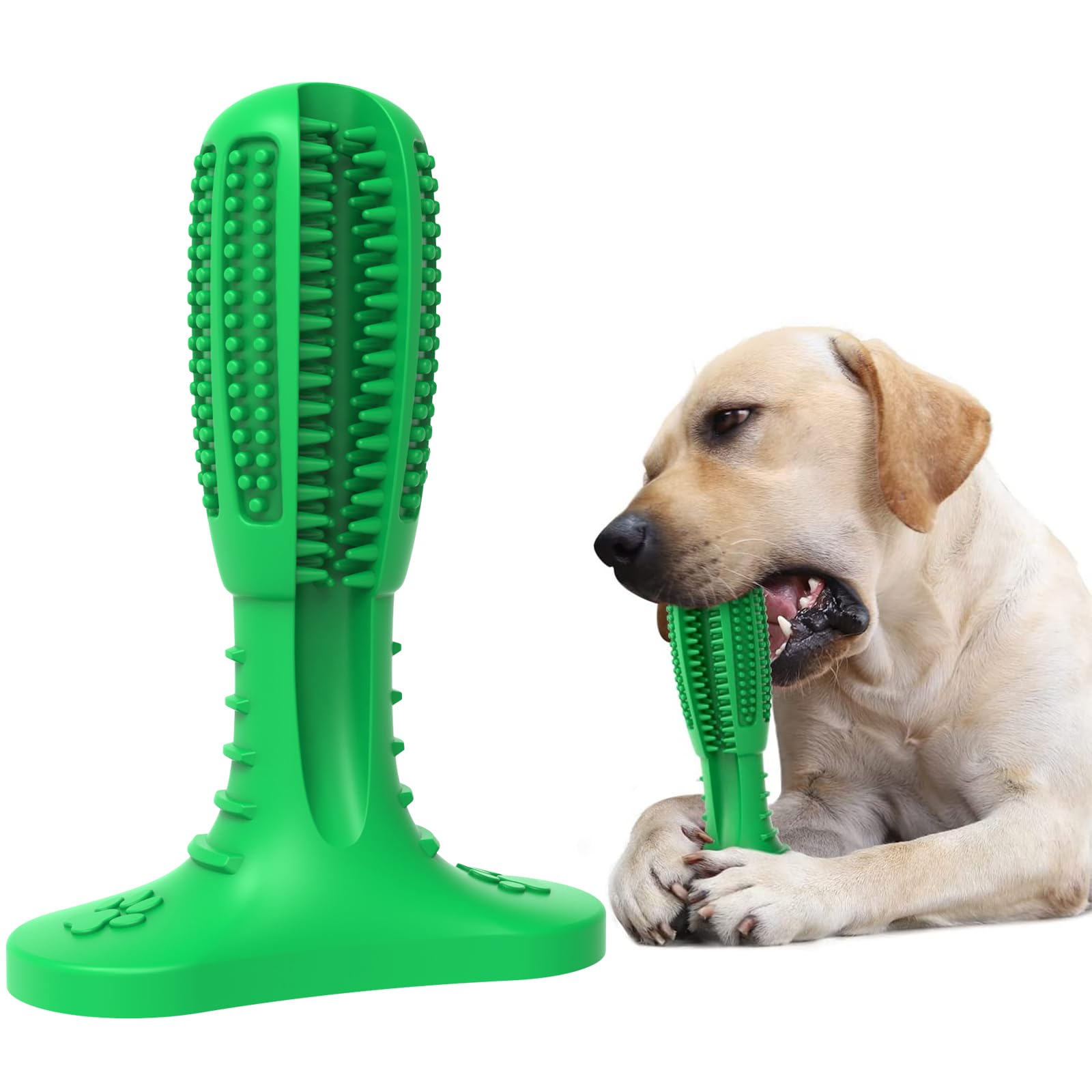 HETOO Dog Chew Toys, Dog Toothbrush Toys for Puppy Dental Care Teeth Cleaning, Natural Rubber Teeth Grinding Rod Gifts for Dogs (Pack of 2)