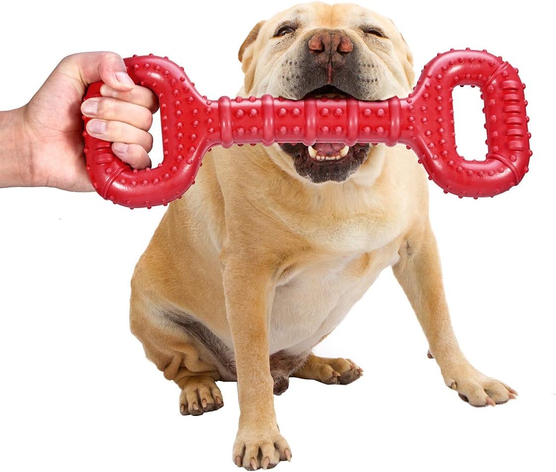 Feeko Large Breed Dog Toys - Indestructible Interactive Bone Toy, 15 Inch, Natural Rubber, Tooth Cleaning, Tug-of-war for Medium & Large Dogs