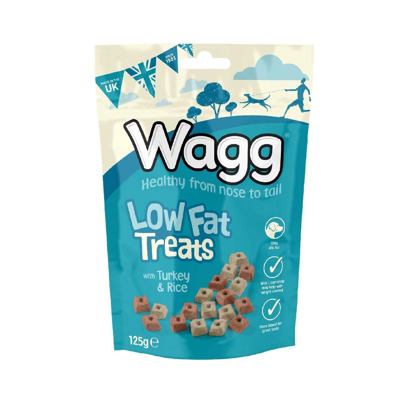 Wagg Low Fat Meaty Bites Turkey & Rice Dog Treats 125g (Pack of 7) - Oven Baked