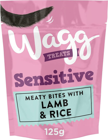 Wagg Sensitive Meaty Bites Lamb & Rice Dog Treats 125g (Pack of 7) - Oven Baked