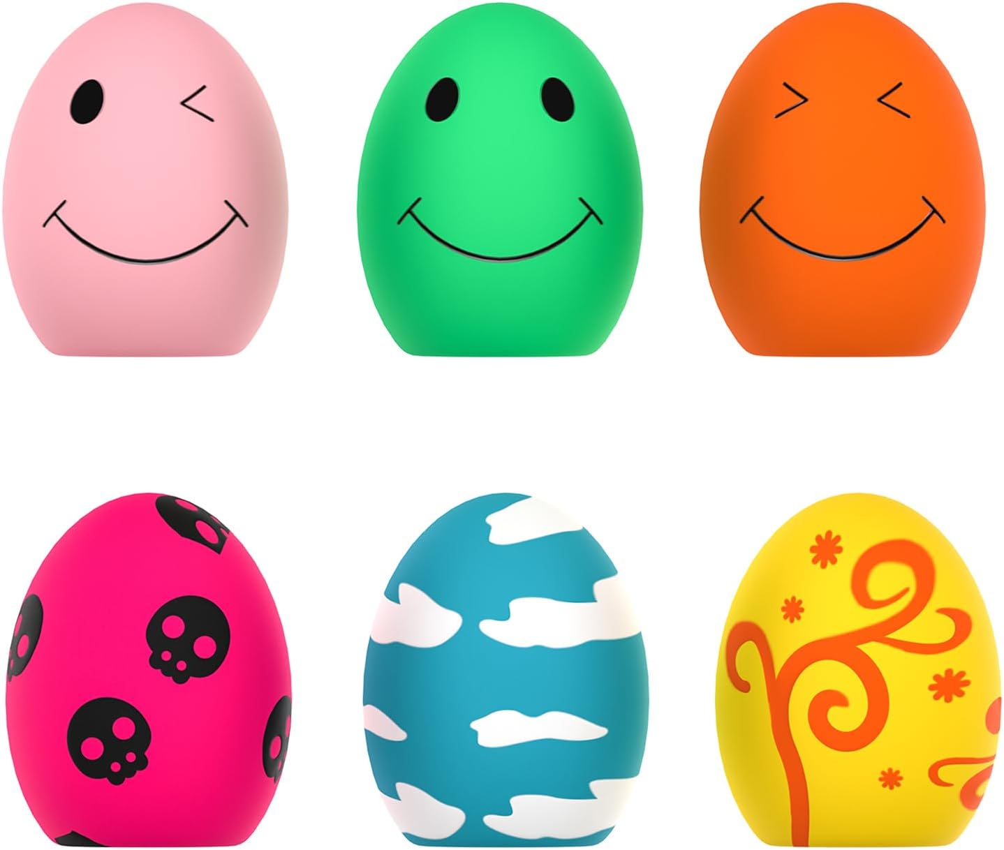 SCHITEC Dog Squeaky Toy, 6 PCS Latex Bouncy Egg Balls with Squeaker for Puppy Small Pet Dogs, Soft Rubber Sound Toys for Interactive Fetch Play