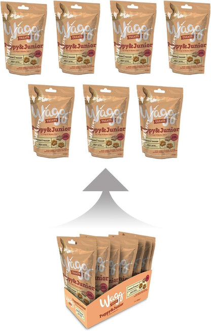 Wagg Puppy & Junior Meaty Bites Chicken & Yoghurt Dog Treats 125g (Pack of 7) - Oven Baked