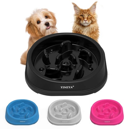 YINEYA 4 Cups Slow Feeder Dog Bowls Large Breed, Anti-Choking Pet Supplies, Maze Dog Food Bowl, Puzzle Feeder That Slow Down Eating