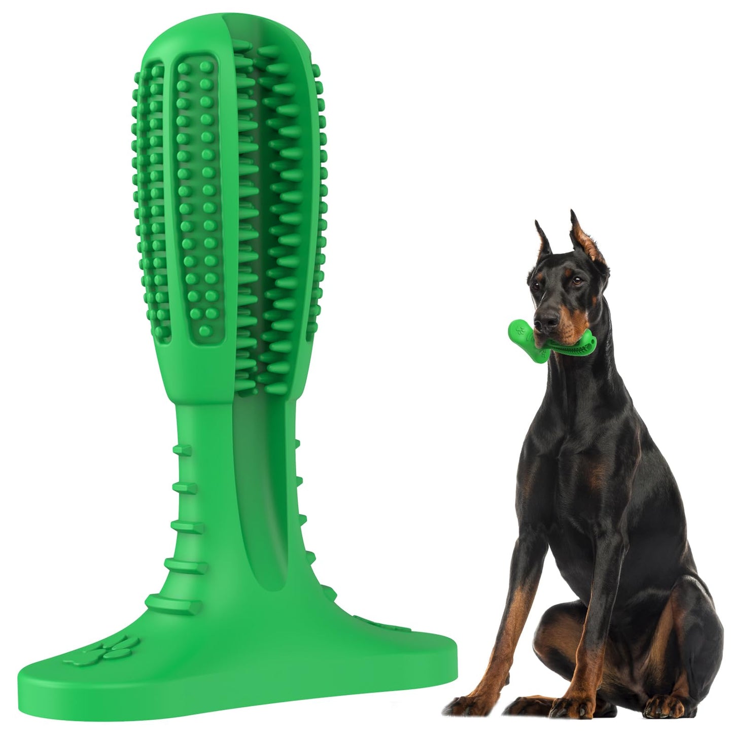 HETOO Dog Chew Toys, Dog Toothbrush Toys for Puppy Dental Care Teeth Cleaning, Natural Rubber Teeth Grinding Rod Gifts for Dogs (Pack of 2)
