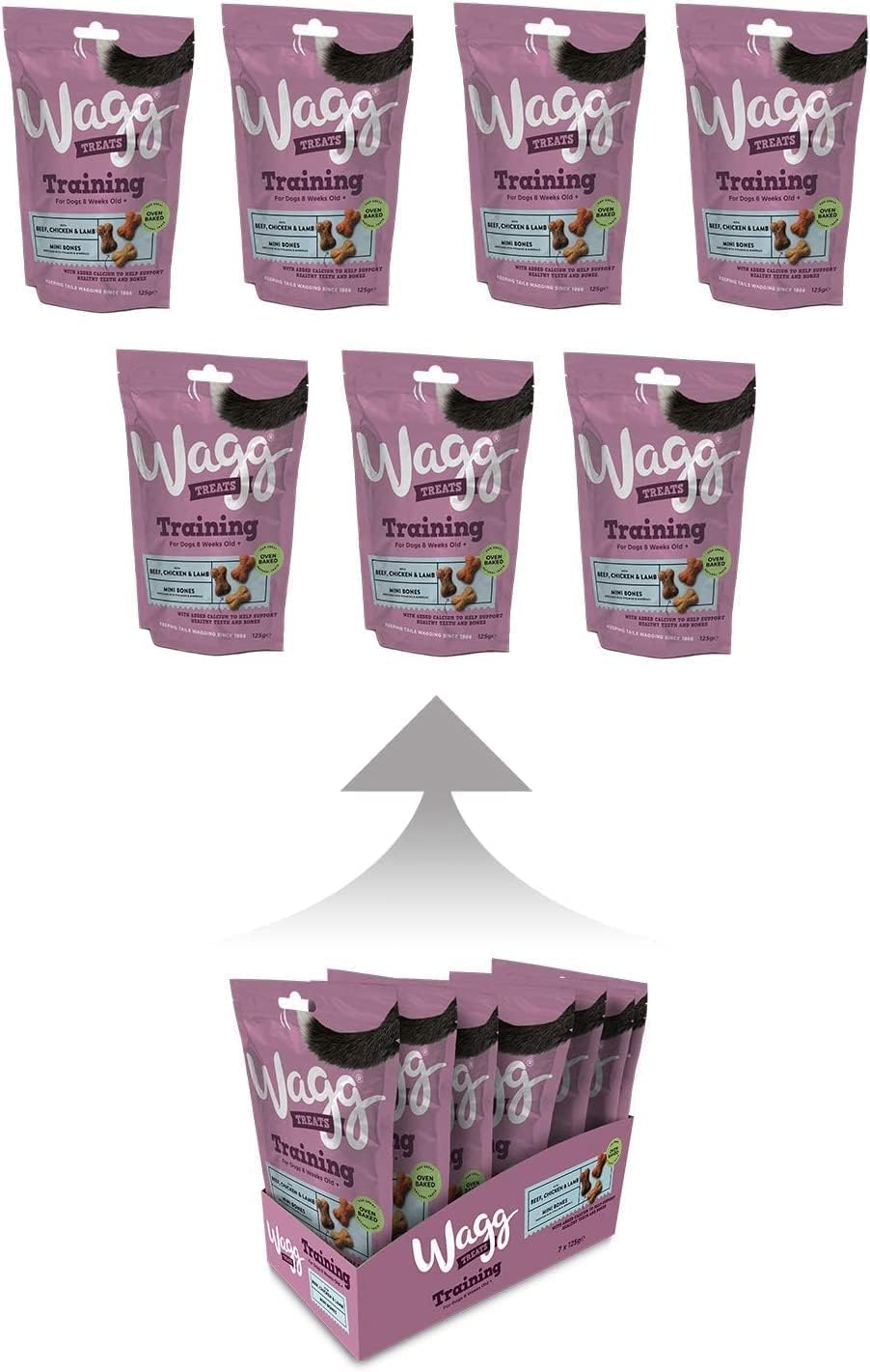 Wagg training beef, and chicken dog treats 125g (pack of 7) - Oven baked (package may vary)