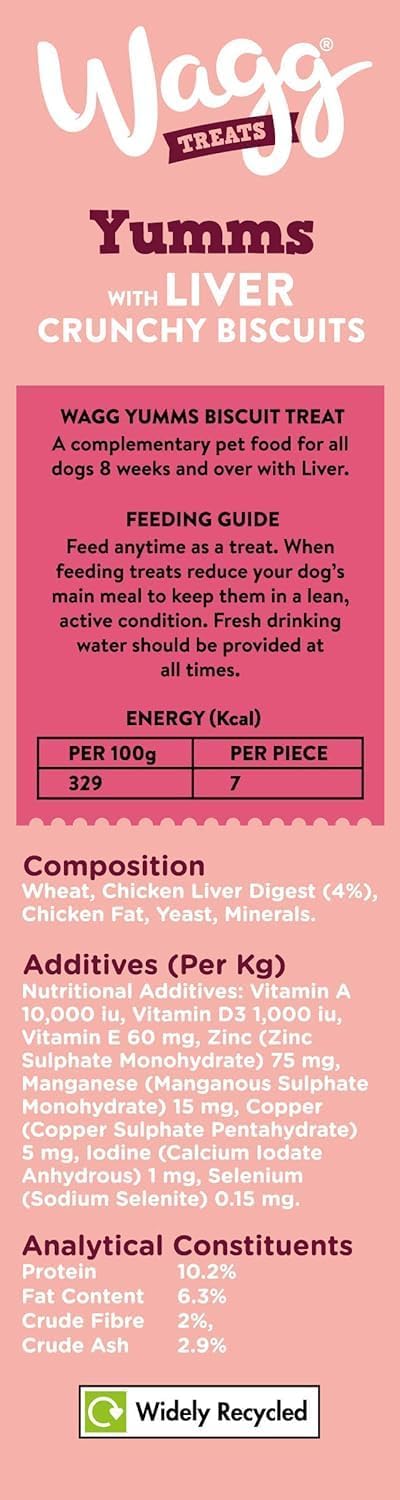 Wagg Yumms Liver Dog Treats 400g (Pack of 5) - Oven Baked