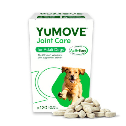 YuMOVE Joint Supplement for Dogs, Essential Dog Hip and Joint Aid for Stiff Adult Dogs with Glucosamine, Chondroitin & Green Lipped Mussel, 60 Tablets