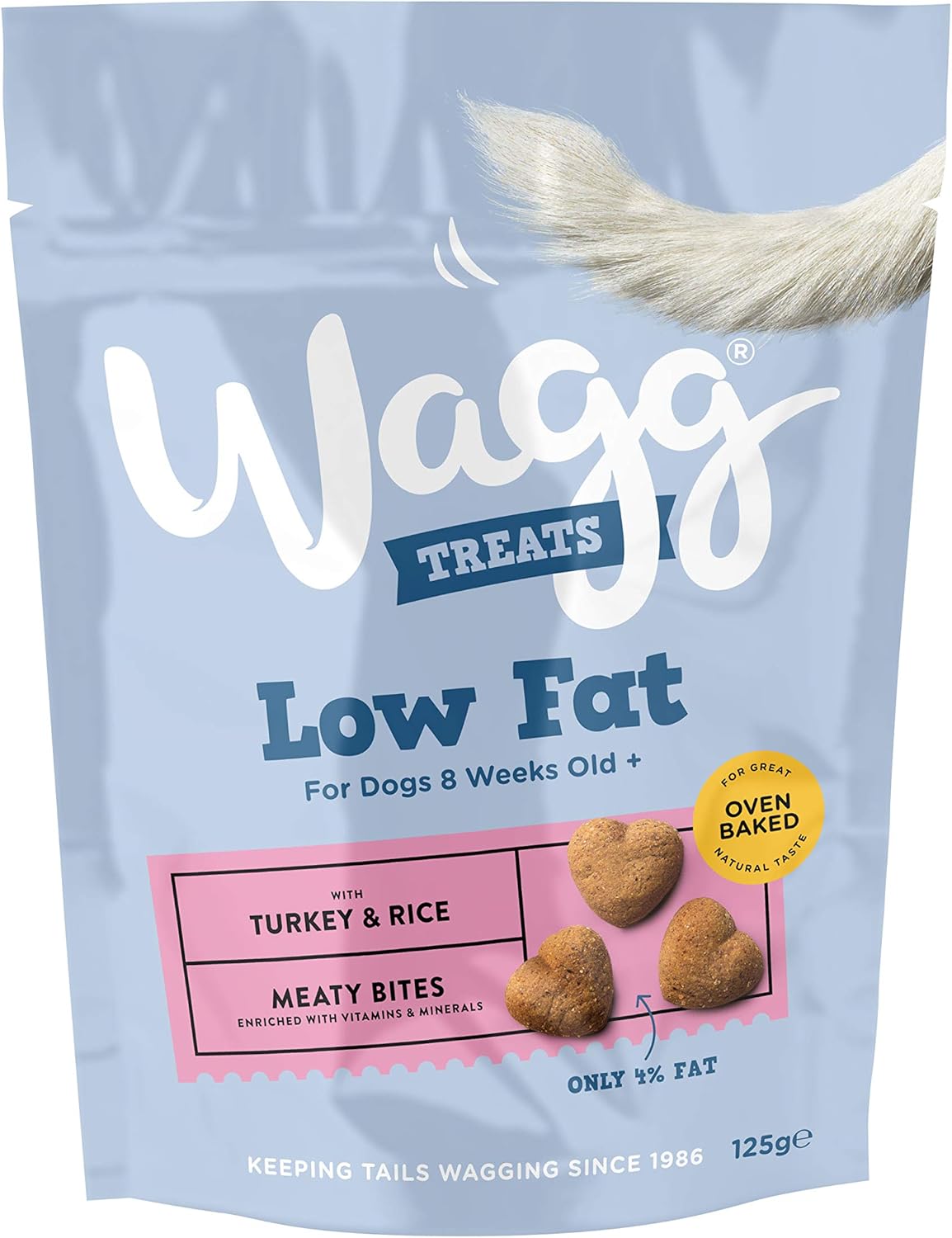 Wagg Low Fat Meaty Bites Turkey & Rice Dog Treats 125g (Pack of 7) - Oven Baked