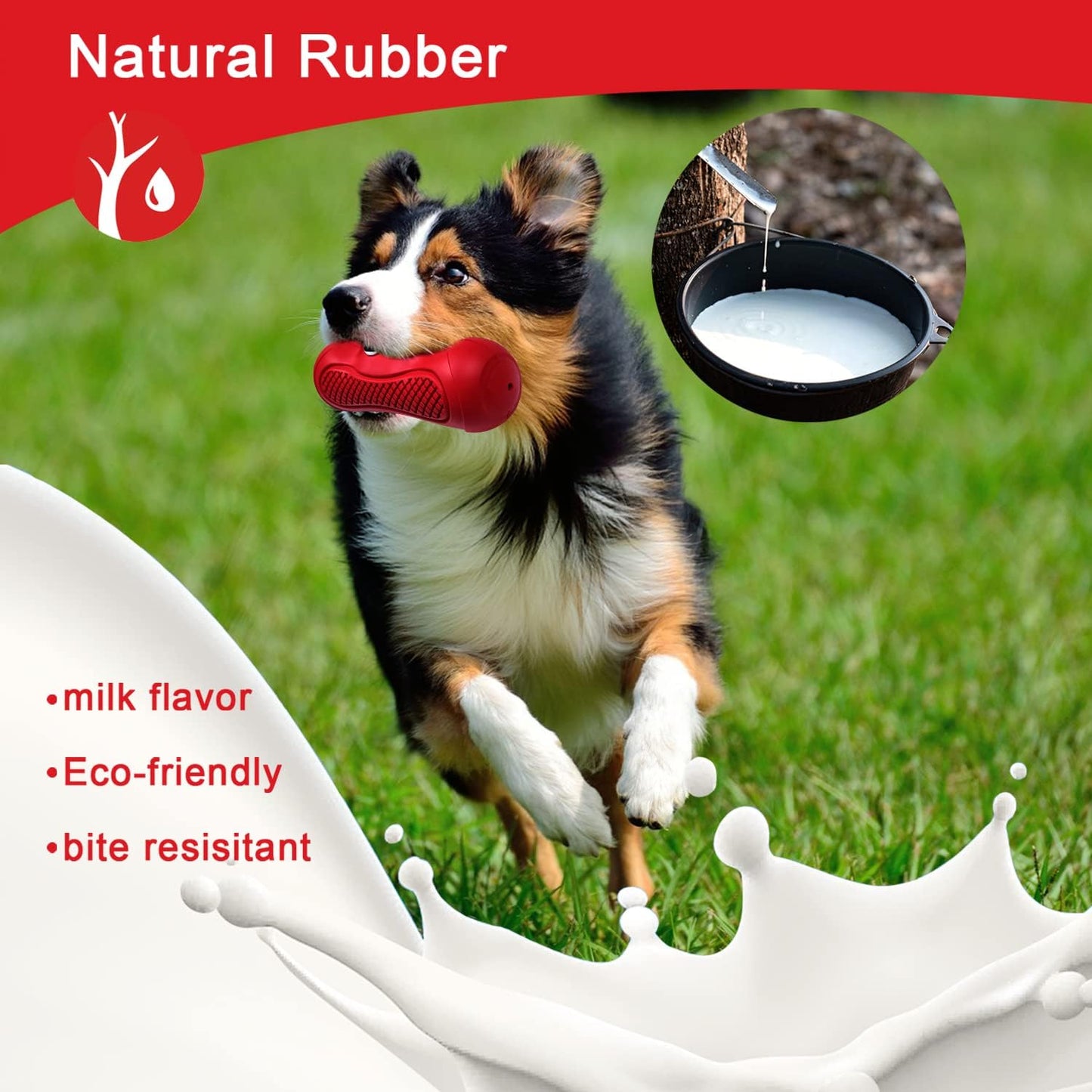 Dog Toys Indestructible Dog Toy Tough Squeaky Dogs Chew Toys, Rubber Toys for Training Teeth Cleaning Playing and Chewing for Medium Breeds