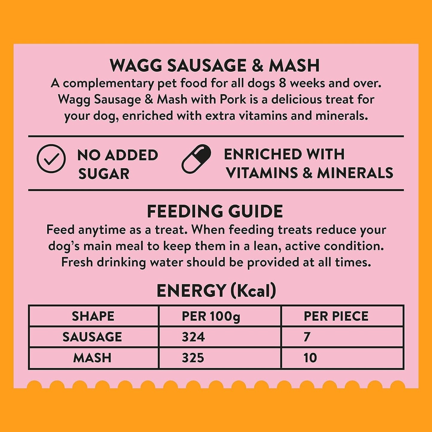 Wagg Sausage & Mash Tasty Bites Pork & Potato Dog Treats 125g (Pack of 7) - Oven Baked