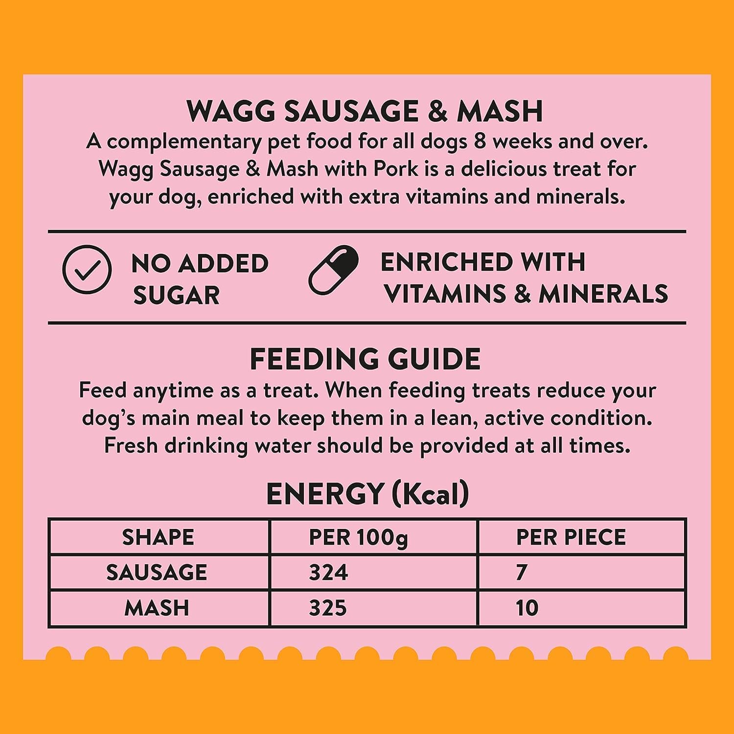 Wagg Sausage & Mash Tasty Bites Pork & Potato Dog Treats 125g (Pack of 7) - Oven Baked
