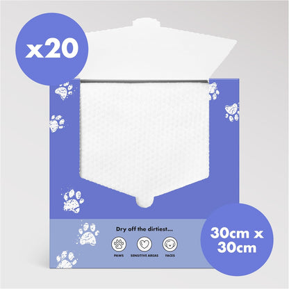 Eco Mini Dog Towels for Drying Dogs (10 Pack) - Natural Fibre, Super-Absorbent Small Dog Drying Towels, Plastic-Free & Skin-Kind - Dog Cleaning Wipes Ideal for Mud, Wet Dogs & Bath Time