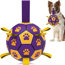 HETOO Interactive Dog Football Toys with Webbing, Durable Dog Balls for Small Medium Large Breed Dog Water Toy Indoor & Outdoor, Gift for Dogs (8 Inch)