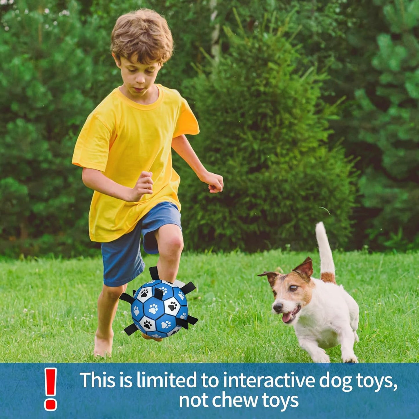 HETOO Interactive Dog Football Toys with Webbing, Durable Dog Water Balls for Small Medium Breed, Indoor & Outdoor Blue Gray (6 Inch)