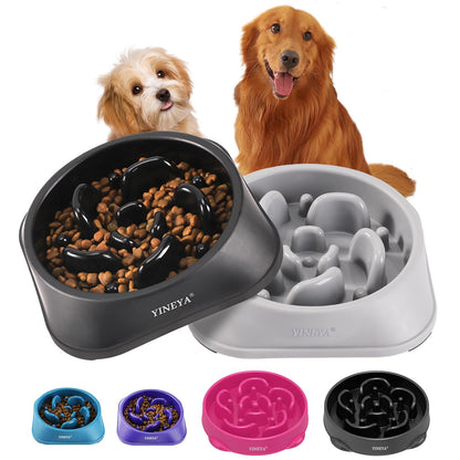YINEYA 4 Cups Slow Feeder Dog Bowls Large Breed, Anti-Choking Pet Supplies, Maze Dog Food Bowl, Puzzle Feeder That Slow Down Eating