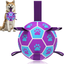 HETOO Dog Ball Toy Dog Football: Interactive Dog Balls with Webbing, Durable High Bounce Floating Dog Toys Balls for Dog Birthday Gifts Indoor & Outdoor Purple Blue Medium (6 Inch)