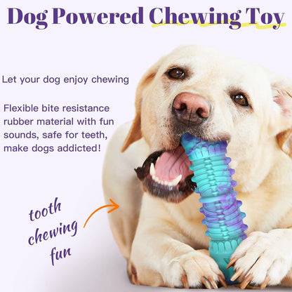 HETOO Dog Chew Toys Indestructible Dog Toys for Large Medium Breed Durable Rubber Squeaky Toy for Aggressive Chewers Tough Strong Bone Outdoor Interactive Dog Toys Birthday Gifts Purple
