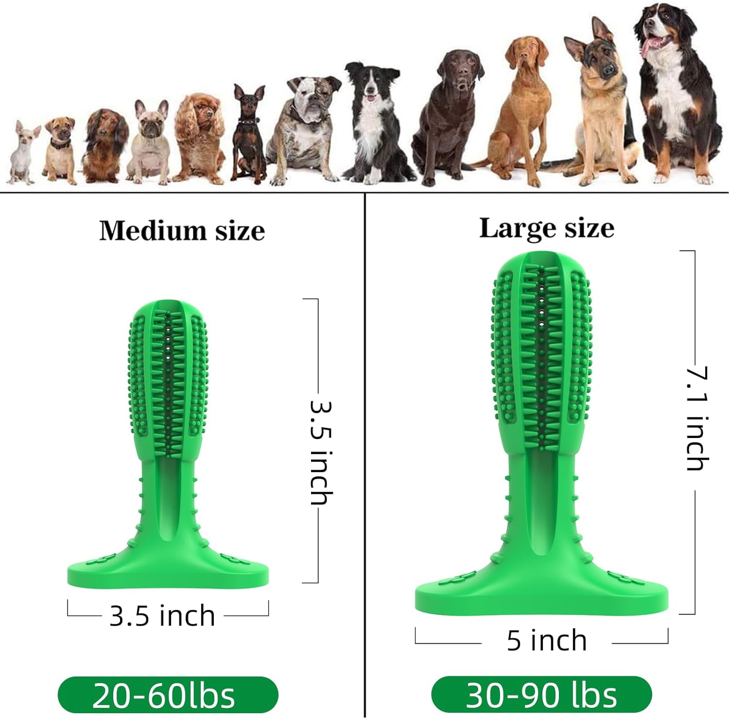 HETOO Dog Chew Toys, Dog Toothbrush Toys for Puppy Dental Care Teeth Cleaning, Natural Rubber Teeth Grinding Rod Gifts for Dogs (Pack of 2)