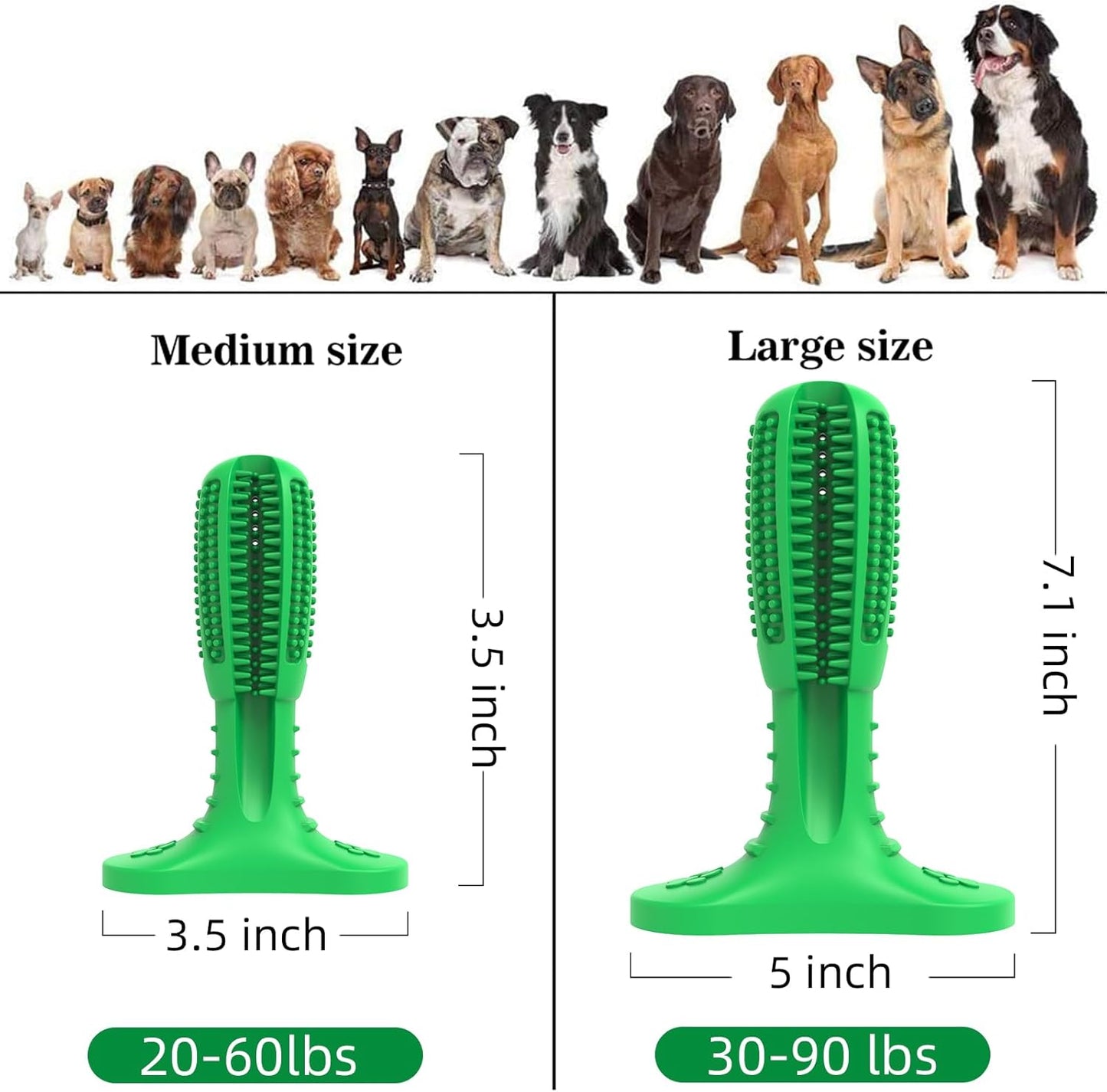 HETOO Dog Chew Toys, Dog Toothbrush Toys for Puppy Dental Care Teeth Cleaning, Natural Rubber Teeth Grinding Rod Gifts for Dogs (Pack of 2)