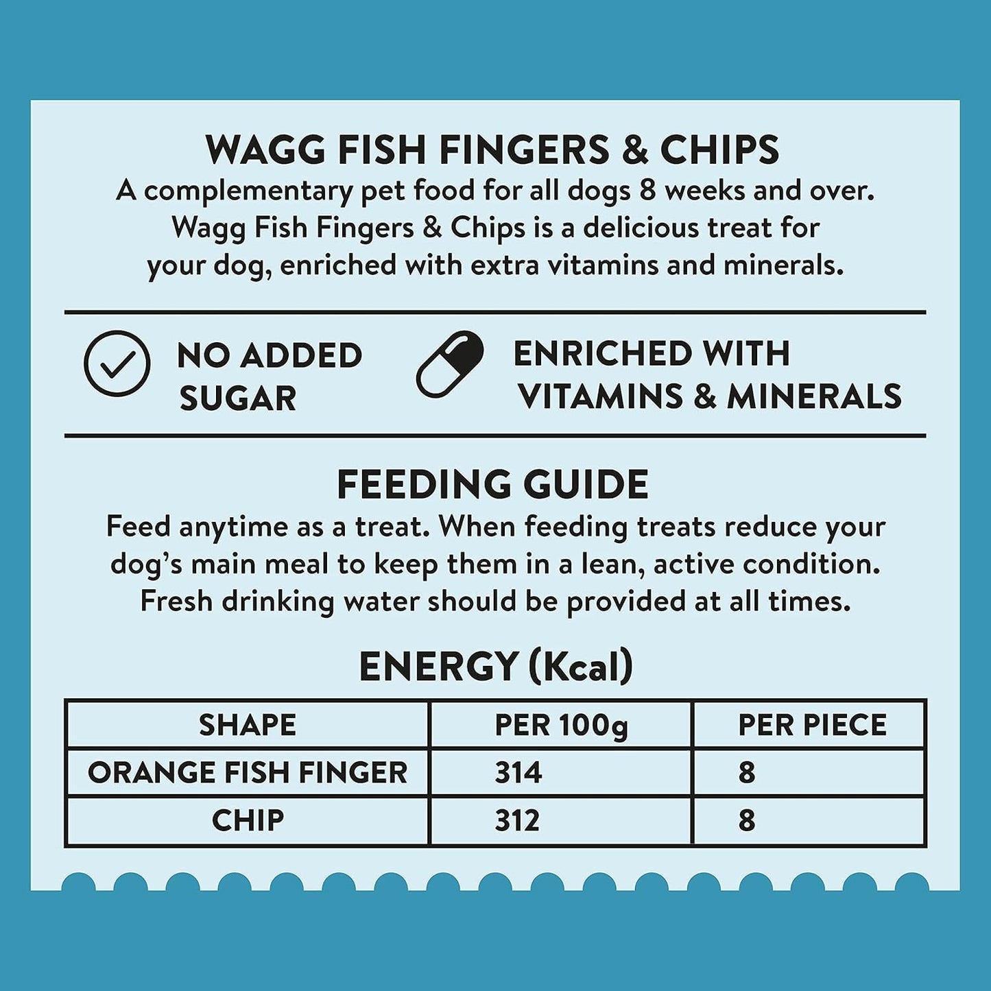Wagg Fish Finger & Chips Tasty Bites Fish & Potato Dog Treats 125g (Pack of 7) - Oven Baked