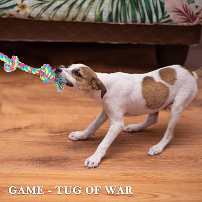 Aitmexcn Dog Rope Toys for Large Medium Breed Chewers – 37 Inch 5 Knots Indestructible Dog Chew Toys, Tough Tug of War Rope for Teeth Cleaning, Interactive Play