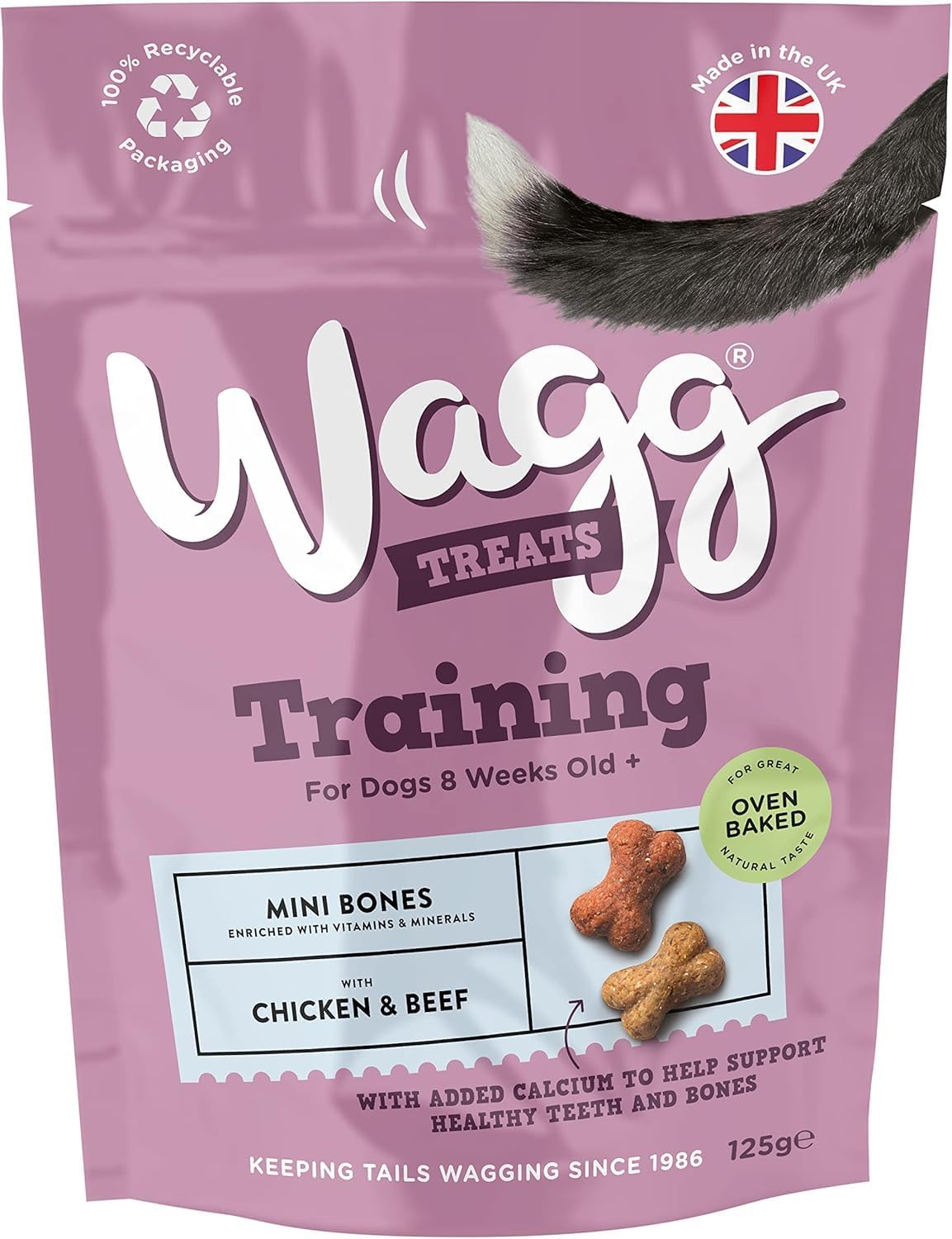 Wagg training beef, and chicken dog treats 125g (pack of 7) - Oven baked (package may vary)