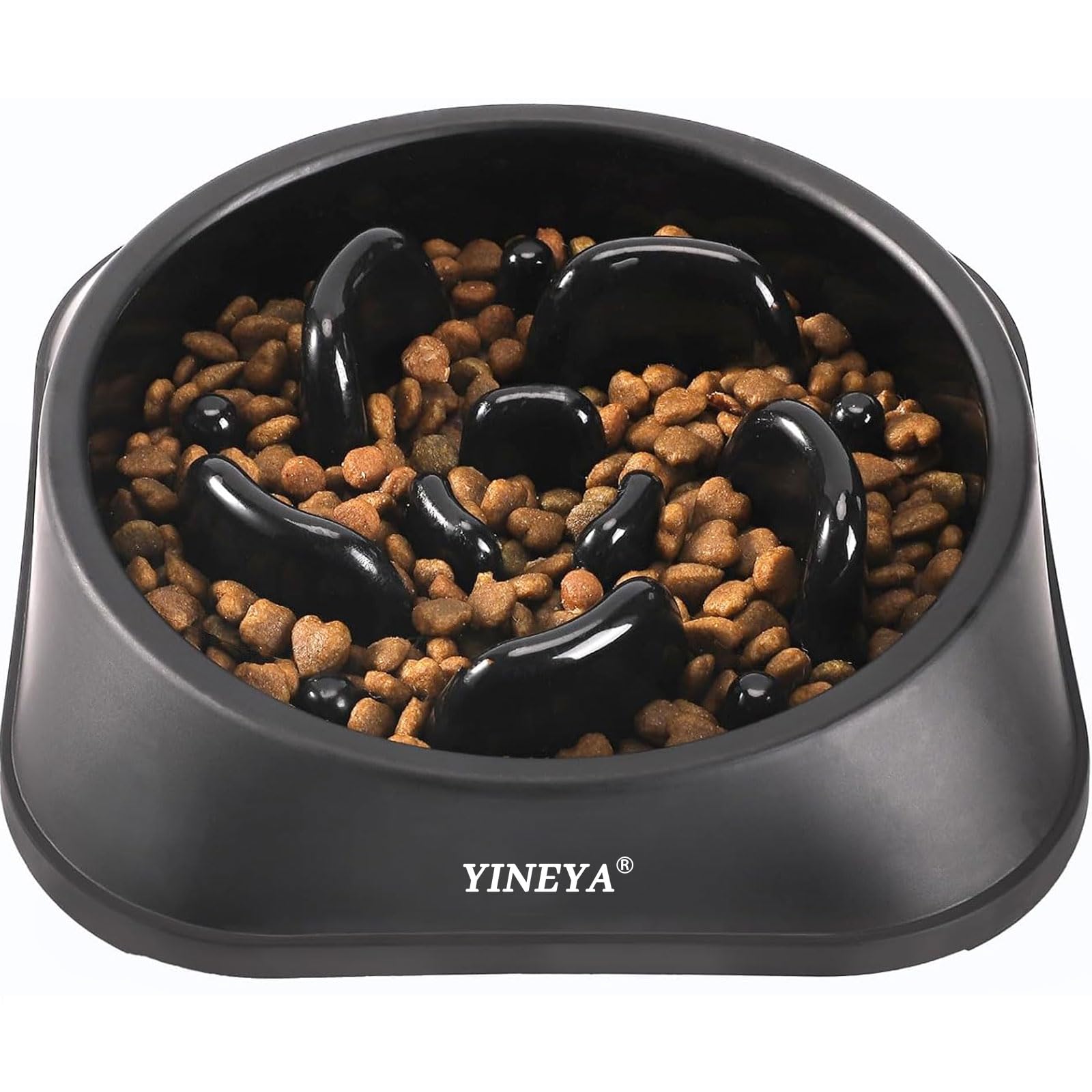 YINEYA Slow Feeder Dog Bowl Anti Gulping Healthy Eating Dog Slow Food Feeding Pet Bowl Slow Eating Healthy Design for Large Size Dogs (Rosered)