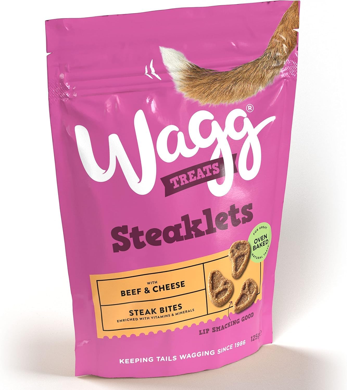 Wagg Steaklets Steak Bites Beef & Cheese Dog Treats 125g (Pack of 7) - Oven Baked