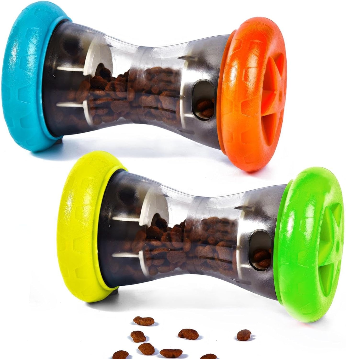 AUSCAT Dog Treat Dispensing Toy, Slow Feeder, Interactive Dog Puzzle Toys for Small and Medium Breeds, Dog Enrichment Toys to Keep Them Busy(Not for Aggressive Chewers) (2PCS)