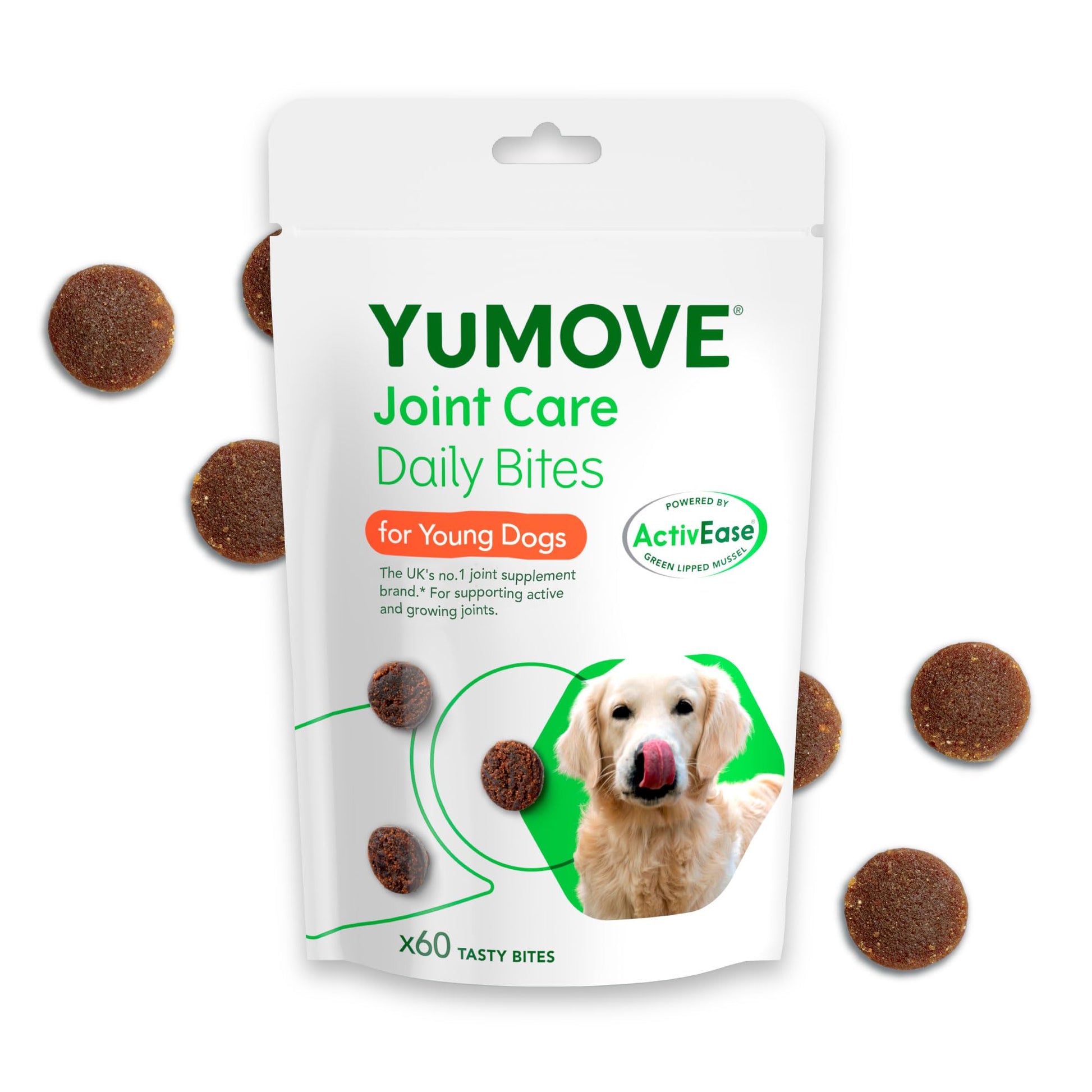 YuMOVE Young and Active Dog | Joint Supplement for Dogs to Support Active and Growing Joints Aged Under 6 | 60 Tablets Clear