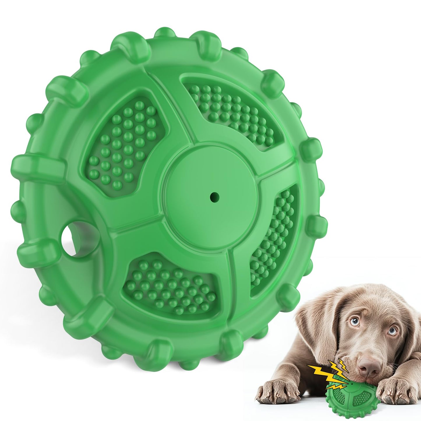 MASBRILL Dog Toys Indestructible, Squeaky Chew Toy for Aggressive Chewer, Tough Pet Toys for Boredom Small Medium Large Breeds, Milk Flavor Interactive Dog Teething for Birthday Present,Orange