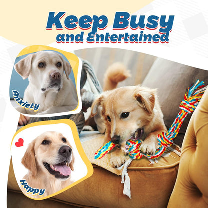 Giant XL Dog Rope Toys for Aggressive Chewers - Set of 2 Heavy Duty Indestructible Dog Rope Toy for Large Breed Puppy- 100% Cotton Strong, Sturdy Rope - Medium and Large Dogs for Chewing, Tug of War