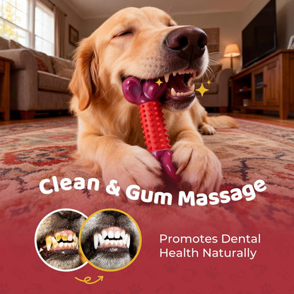 Tough Dog Toys for Medium Large Dogs: Almost Indestructible Dog Toys for Aggressive Chewers, Dog Chew Toys for Teething, Strong Dog Toys for Boredom Hard Nylon & Natural Rubber, Beef Flavour