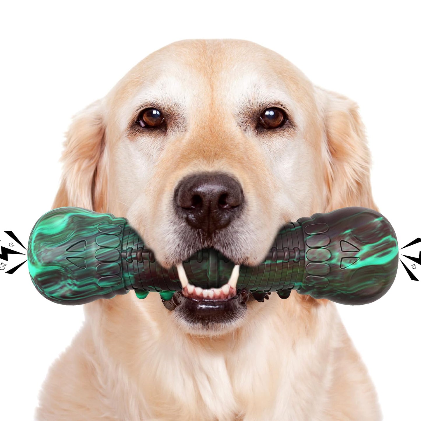 HETOO Dog Chew Toys Indestructible Dog Toys for Large Medium Breed Durable Rubber Squeaky Toy for Aggressive Chewers Tough Strong Bone Outdoor Interactive Dog Toys Birthday Gifts Purple