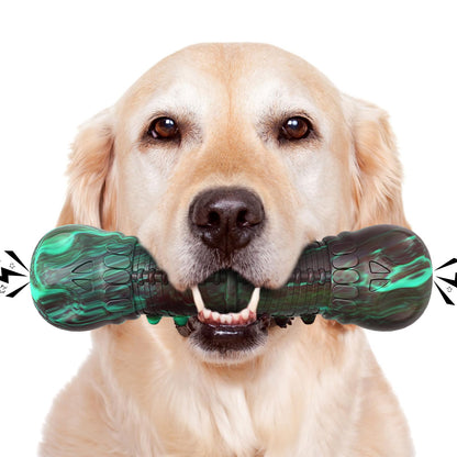 HETOO Dog Chew Toys Indestructible Dog Toys for Large Medium Breed Durable Rubber Squeaky Toy for Aggressive Chewers Tough Strong Bone Outdoor Interactive Dog Toys Birthday Gifts Purple