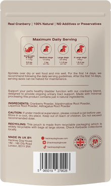 Cranberry for Dogs & Cats | Advanced Bladder & Kidney Support | Natural Powder Ingredient Based UTI Supplement | Tablet Alternative | 40 Daily Servings | Hackney Dog House