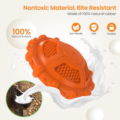 MASBRILL Dog Toys Indestructible, Squeaky Chew Toy for Aggressive Chewer, Tough Pet Toys for Boredom Small Medium Large Breeds, Milk Flavor Interactive Dog Teething for Birthday Present,Orange