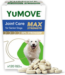 YuMOVE Max Strength Joint Supplement for Senior Dogs, Joint Care with Glucosamine, Chondroitin and Green Lipped Mussel, Age 8+, 120 Tablets